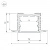 Профиль SL-SLIM-H13M-F25-3000 ANOD (Arlight, Алюминий)                        