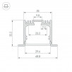 Профиль SL-LINIA49-F-3000 ANOD (Arlight, Алюминий)                        