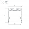 Профиль SL-LINE-3535-3000 ANOD (Arlight, Алюминий)                        