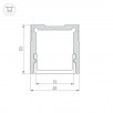 Профиль с экраном SL-SLIM20-H20-2000 ANOD+OPAL (Arlight, Алюминий)                        