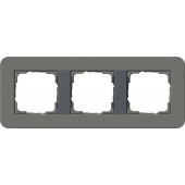 Рамка Gira E3 Темно-серый / Антрацит с антрацитовой подложкой 3 поста 0213423