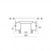 Интрудер (профиль) для встраивания трёхфазного трека в натяжной потолок SLOTT for NOVOTECH, длина 2м 135190                        