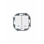 Выключатель Simon 15 белый двухклавишный с подсветкой, 16А 250В, винтовой зажим 1591392-030