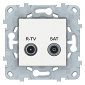 Розетка R-TV/ SAT Schneider Electric Unica Studio Белый оконечная NU545518