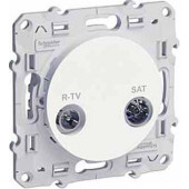 Розетка R-TV\SAT Schneider Electric Odace белый оконечная S52R455