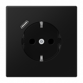 Розетка Jung LS серия матовый чёрный графит SCHUKO® с USB-интерфейсом с 1 USB-портом типа A LS1520-18CSWM