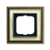 Рамка ABB Dynasty Латунь античная белое стекло 1 пост 2CKA001754A4580 1721-848-500
