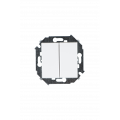 Выключатель Simon 15 белый двухклавишный проходной, 16А 250В, винтовой зажим 1591397-030