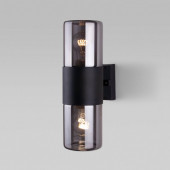 Уличный настенный светильник Elektrostandard Roil чёрный/дымчатый плафон IP54 35125/D