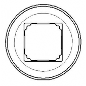 Рамка Fontini Garby Colonial с квадратным вырезом Черная керамика 1 пост 31821272