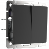 Выключатель Werkel Antik черный матовый двухклавишный WL08-SW-2G a029873 a051628