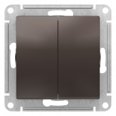 Двухклавишный выключатель Schneider Electric Atlasdesign Мокко сх.5, 10АХ, механизм ATN000651