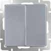 Выключатель Werkel Antik серебряный двухклавишный WL06-SW-2G a029822 a051500