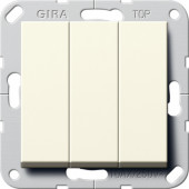 Выключатель Gira Кремовый 3-клавишный 1-полюсный 10А/250В (кнопочный) с винтовыми клеммами 284401