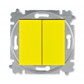 Выключатель ABB Levit жёлтый / дымчатый чёрный двухклавишный 2CHH590545A6064 3559H-A05445 64W