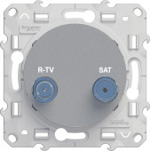 Розетка R-TV\SAT Schneider Electric Odace алюминий оконечная S53R455