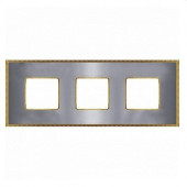 Рамка Fede Belle Epoque Metal Bright chrome / Bright gold 3 поста горизонтальная/вертикальная FD01433CBOB