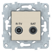 Розетка R-TV/ SAT Schneider Electric Unica Studio Бежевый 1очная NU545444