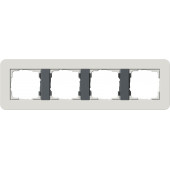Рамка Gira E3 Светло-серый / Антрацит с антрацитовой подложкой 4 поста 0214421