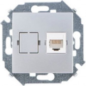 Розетка компьютерная RJ45 Simon 15 алюминий кат.5e (AMP) 1591551-033