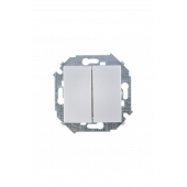Выключатель Simon 15 алюминий двухклавишный проходной, 16А 250В, винтовой зажим 1591397-033