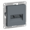 Розетка Schneider Electric Atlasdesign Грифель двойная компьютерная RJ45+RJ45, кат.5E, механизм ATN000785