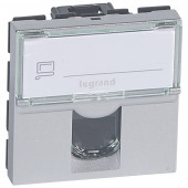 Розетка RJ45 Legrand Mosaic алюминий UTP кат6 2мод 079464