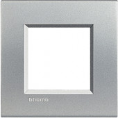 Рамка Bticino LivingLight Квадрат Алюминий двухмодульная LNA4802TE