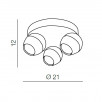 Светильник накладной Azzardo Pera 3 round AZ1254                        