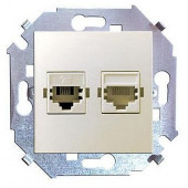 Розетка компьютерная Simon 15 слоновая кость двойная RJ45 кат.5е, Systimax 1591593-031