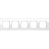 Рамка Gira Esprit Белое стекло 5 постов 021512