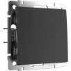 Выключатель Werkel Antik черный матовый одноклавишный проходной WL08-SW-1G-2W a029867 a051626