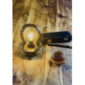 Светильник из подков "Светлячок" на дервянной подставке Cavallo Felice Cav_7