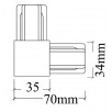 Соединитель L-образный (однофазный) Crystal Lux CLT 0.211 07 BL                        