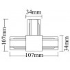 Соединитель T-образный (однофазный) Crystal Lux CLT 0.211 08 WH                        