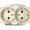 Розетка Werkel Antik шампань рифленый двойная с заземлением WL10-SKG-02-IP20 a041868 a051432