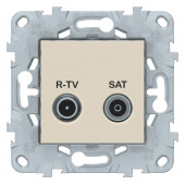 Розетка R-TV/ SAT Schneider Electric Unica Studio Бежевый оконечная NU545544