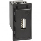 Зарядка USB Bticino Living Now черная тип A 1,1A K4285C1