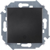 Выключатель Simon 15 графит одноклавишный кнопочный с пиктограммой, 16А 250В, винтовой зажим 1591150-038