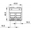 Компьютерная розетка двойная RJ45 кат.6 8P8C белая 2 модуля 76452B DKC Brava