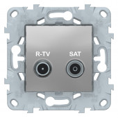 Розетка R-TV/ SAT Schneider Electric Unica Studio Алюминий оконечная NU545530