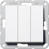 Клавишный выключатель Gira Белый "Британский стандарт" Переключатель 3-клавишный 283203