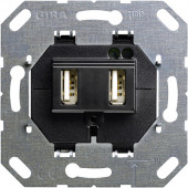 Вставка для USB Gira электропитания двухместная Тип A / тип A 235900