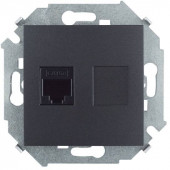 Розетка компьютерная RJ45 Simon 15 графит кат.5e (AMP) 1591551-038