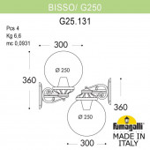 Светильник уличный настенный Fumagalli GLOBE 250 G25.131.000.BZF1R