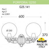 Светильник уличный настенный Fumagalli GLOBE 250 G25.141.000.BXF1R