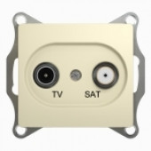 GSL000297 TV-SAT РОЗЕТКА оконечная 1DB, механизм, БЕЖЕВЫЙ Glossa Schneider Electric