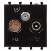 Розетка TV-FM-SAT модульная Черный квадрат 2 модуля DKC Avanti 4402532