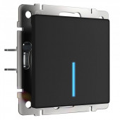 Умный сенсорный выключатель одноклавишный черный матовый Werkel a048326 W4510608